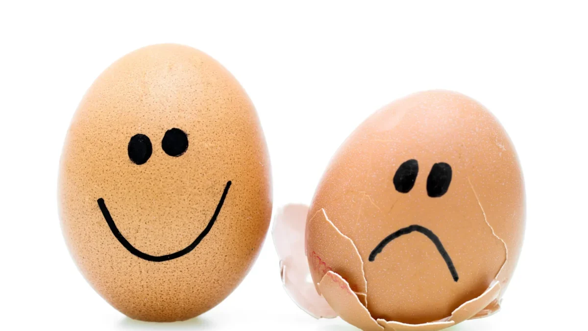 Eier ganz und zerbrochen